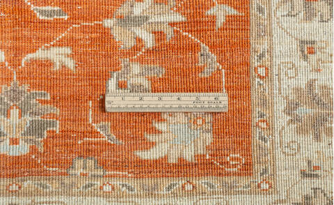 Chobi Orange Square Hand Knotted 35 X 37 Area Rug 700-157114 Image 8