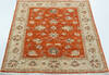Chobi Orange Square Hand Knotted 35 X 37 Area Rug 700-157114 Thumb 1