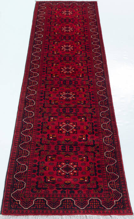 Chobi Red Runner Hand Knotted 26 X 101 Area Rug 700-157115 Image 1