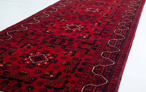 Chobi Red Runner Hand Knotted 26 X 101 Area Rug 700-157115 Image 3