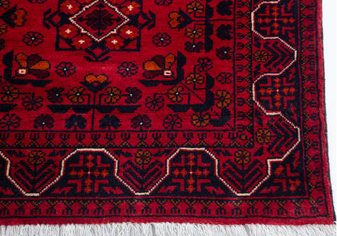Chobi Red Runner Hand Knotted 26 X 101 Area Rug 700-157115 Image 4
