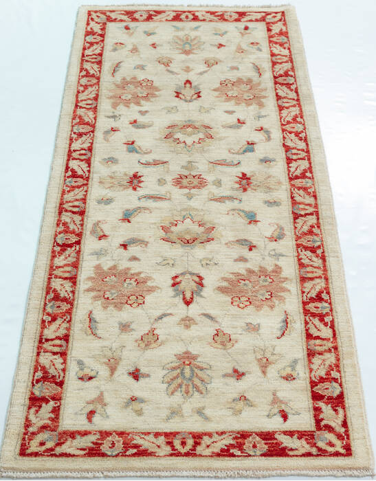 Chobi Beige Runner Hand Knotted 26 X 67 Area Rug 700-157117 Image 1