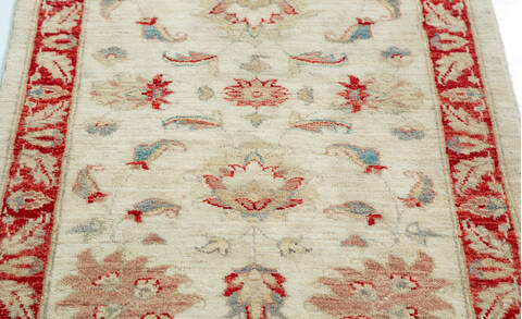 Chobi Beige Runner Hand Knotted 26 X 67 Area Rug 700-157117 Image 5