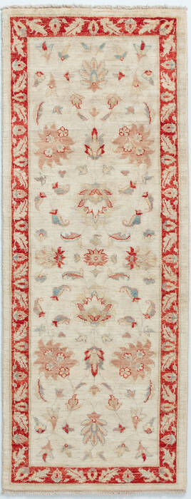Chobi Beige Runner Hand Knotted 26 X 67 Area Rug 700-157117 Image 0