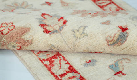 Chobi Beige Runner Hand Knotted 26 X 67 Area Rug 700-157118 Image 7
