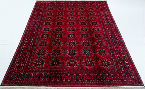 Khan Mohammadi Red Hand Knotted 64 X 93 Area Rug 700-157119 Image 1