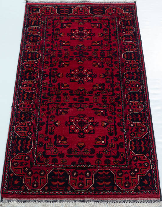 Chobi Red Runner Hand Knotted 20 X 49 Area Rug 700-157120 Image 1