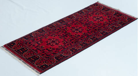 Chobi Red Runner Hand Knotted 20 X 49 Area Rug 700-157120 Image 2