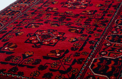 Chobi Red Runner Hand Knotted 20 X 49 Area Rug 700-157120 Image 3