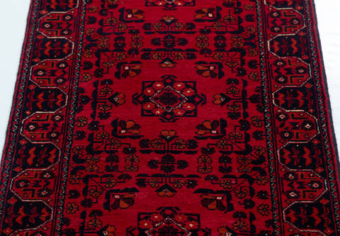 Chobi Red Runner Hand Knotted 20 X 49 Area Rug 700-157120 Image 5
