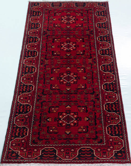 Chobi Red Runner Hand Knotted 24 X 61 Area Rug 700-157121 Image 1