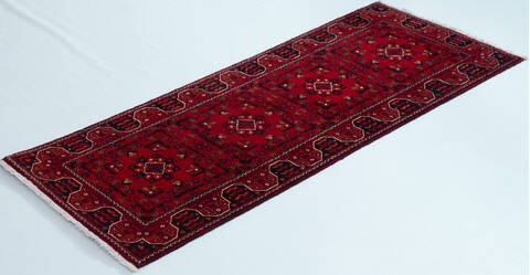 Chobi Red Runner Hand Knotted 24 X 61 Area Rug 700-157121 Image 2