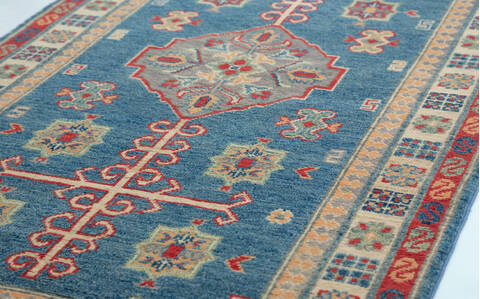 Chobi Blue Runner Hand Knotted 29 X 98 Area Rug 700-157122 Image 3