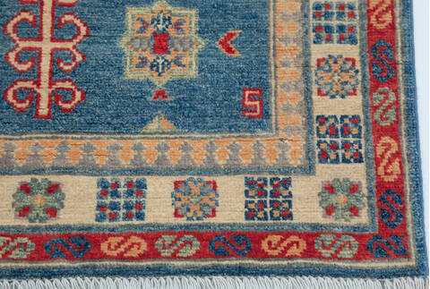 Chobi Blue Runner Hand Knotted 29 X 98 Area Rug 700-157122 Image 4