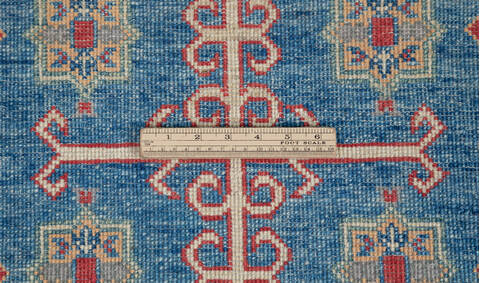 Chobi Blue Runner Hand Knotted 29 X 98 Area Rug 700-157122 Image 8