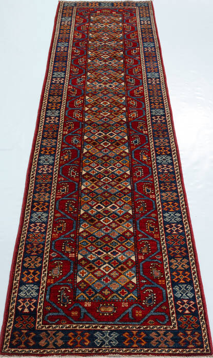 Chobi Red Runner Hand Knotted 26 X 105 Area Rug 700-157123 Image 1