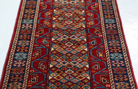 Chobi Red Runner Hand Knotted 26 X 105 Area Rug 700-157123 Image 5