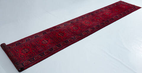 Chobi Red Runner Hand Knotted 29 X 1511 Area Rug 700-157124 Image 2