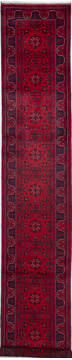 Chobi Red Runner Hand Knotted 2'9" X 15'11"  Area Rug 700-157124