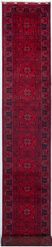 Chobi Red Runner Hand Knotted 2'9" X 18'10"  Area Rug 700-157125