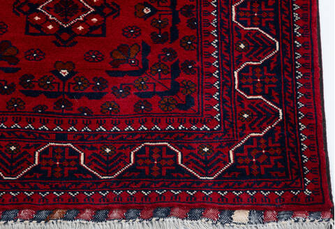 Chobi Red Runner Hand Knotted 210 X 131 Area Rug 700-157126 Image 4