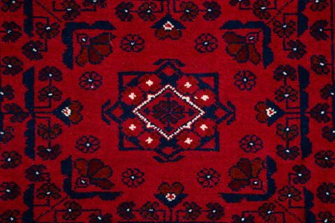 Chobi Red Runner Hand Knotted 210 X 131 Area Rug 700-157126 Image 6