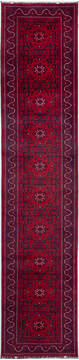 Khan Mohammadi Red Runner Hand Knotted 2'10" X 13'1"  Area Rug 700-157126