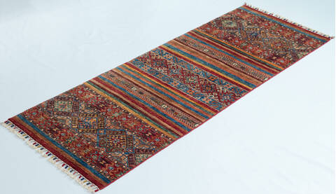 Chobi Red Runner Hand Knotted 26 X 68 Area Rug 700-157128 Image 2