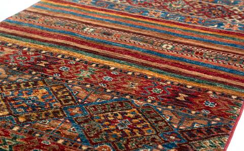 Chobi Red Runner Hand Knotted 26 X 68 Area Rug 700-157128 Image 3