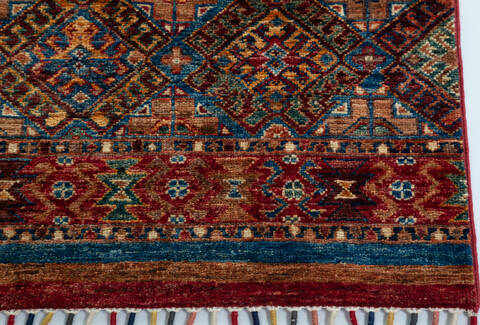 Chobi Red Runner Hand Knotted 26 X 68 Area Rug 700-157128 Image 4