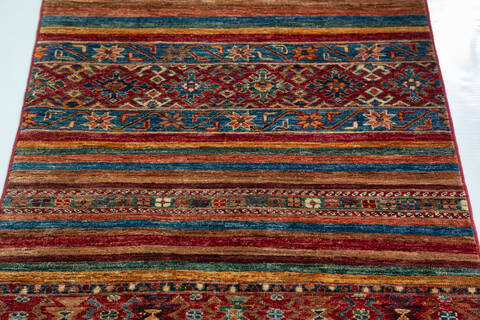 Chobi Red Runner Hand Knotted 26 X 68 Area Rug 700-157128 Image 5