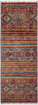 Chobi Red Runner Hand Knotted 2'6" X 6'8"  Area Rug 700-157128