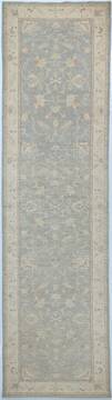 Chobi Grey Runner Hand Knotted 4'0" X 14'6"  Area Rug 700-157129