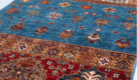 Chobi Blue Runner Hand Knotted 26 X 68 Area Rug 700-157130 Image 3