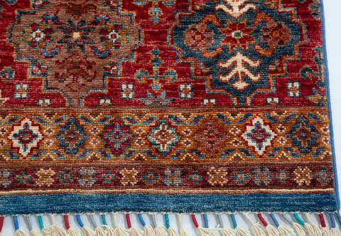 Chobi Blue Runner Hand Knotted 26 X 68 Area Rug 700-157130 Image 4