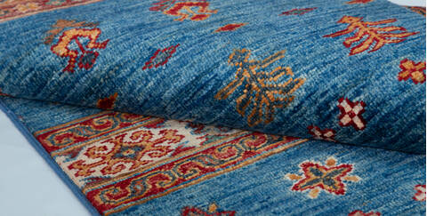 Chobi Blue Runner Hand Knotted 26 X 68 Area Rug 700-157130 Image 7