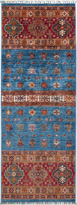 Chobi Blue Runner Hand Knotted 26 X 68 Area Rug 700-157130 Image 0