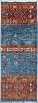 Afghan Chobi Blue Runner 6 to 9 ft Wool Carpet 157130