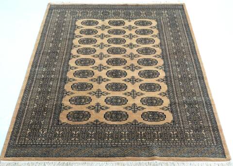Bokhara Beige Hand Knotted 48 X 67 Area Rug 700-157131 Image 1