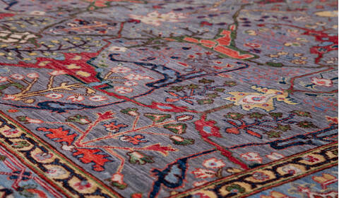 Chobi Grey Hand Knotted 81 X 100  Area Rug 700-157704 Image 3