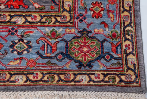 Chobi Grey Hand Knotted 81 X 100  Area Rug 700-157704 Image 4