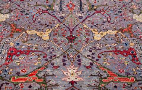 Chobi Grey Hand Knotted 81 X 100  Area Rug 700-157704 Image 5