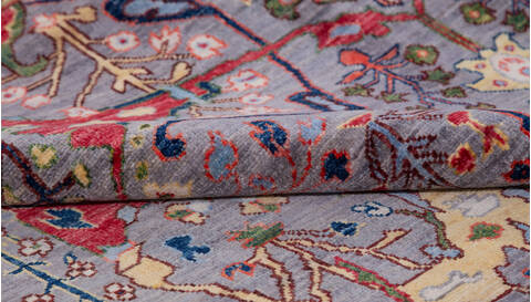 Chobi Grey Hand Knotted 81 X 100  Area Rug 700-157704 Image 7