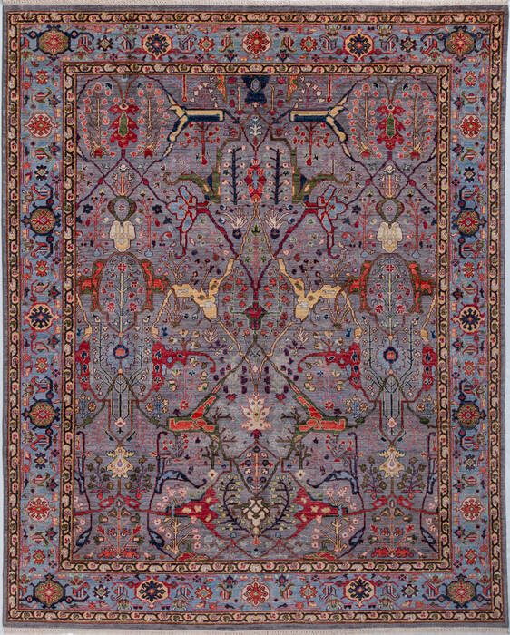 Chobi Grey Hand Knotted 81 X 100  Area Rug 700-157704 Image 0