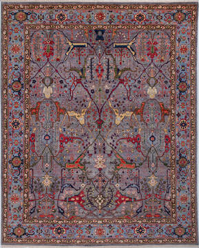 Chobi Grey Hand Knotted 8'1" X 10'0"  Area Rug 700-157704