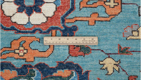 Chobi Blue Hand Knotted 81 X 101 Area Rug 700-157705 Image 8