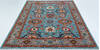 Chobi Blue Hand Knotted 81 X 101  Area Rug 700-157705 Thumb 1