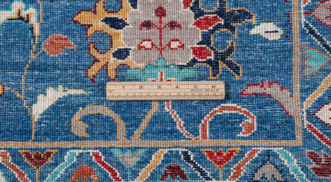 Chobi Blue Hand Knotted 120 X 148  Area Rug 700-157706 Image 7