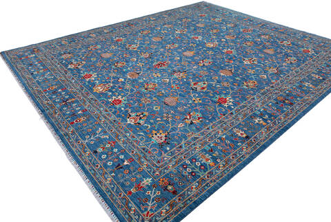 Chobi Blue Hand Knotted 120 X 148 Area Rug 700-157706 Image 2