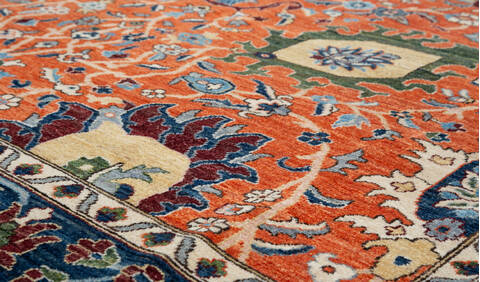 Chobi Orange Hand Knotted 82 X 911 Area Rug 700-157707 Image 3